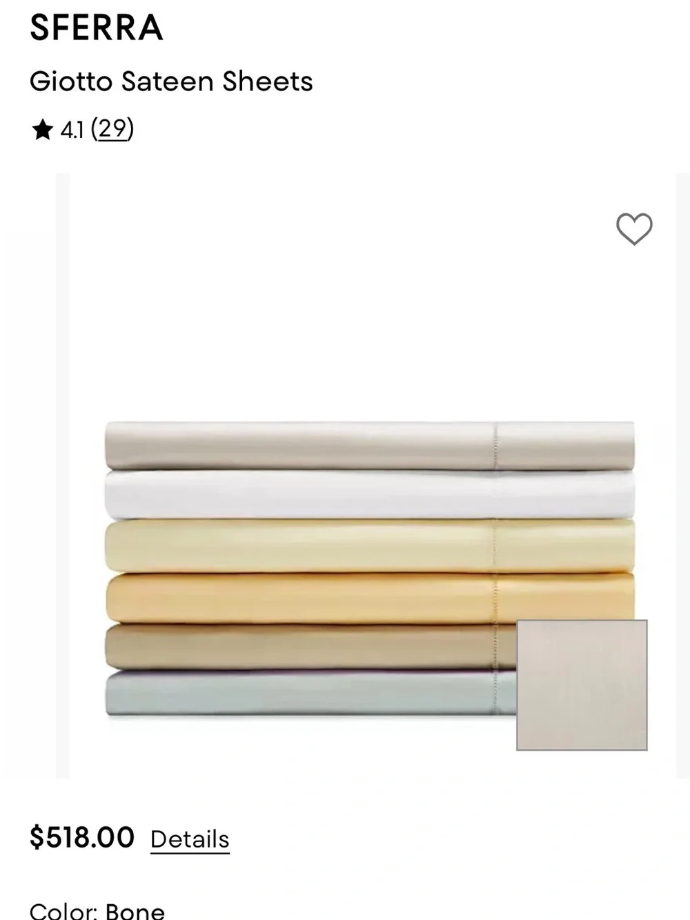 SFERRA GIOTTO QUEEN SHEET SET in BONE.